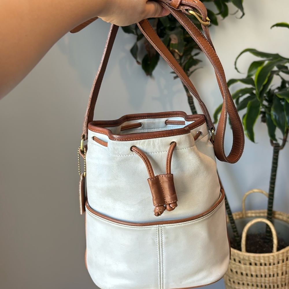 Vintage Coach Pocket Drawstring Spectator bag